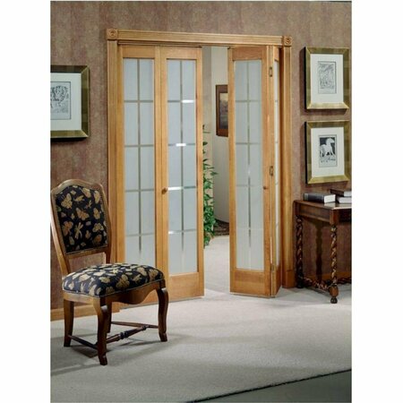 AMERICAN WOOD 24 x 80 in. Full Glass Mission Bifold Door, Unfinished Pine 837320